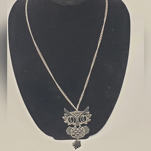 23.5" Vintage Silver-Tone Owl Necklace - Picture 10 of 11